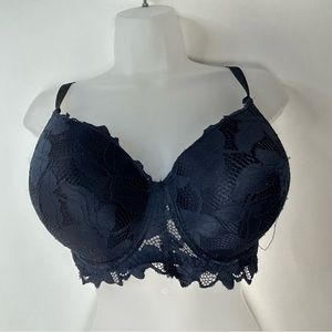 Adrienne Vittadini Dark Blue Lacy Sexy Bra‎ 38D Whimsigoth Fairy